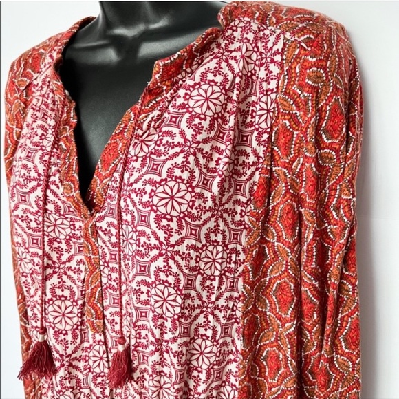 Akemi + Kin Anthropologie Red Boho Tunic - Picture 2 of 8